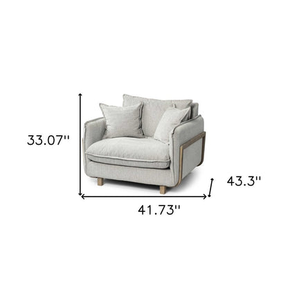 42" Gray and Brown Fabric Club Chair HomeRoots