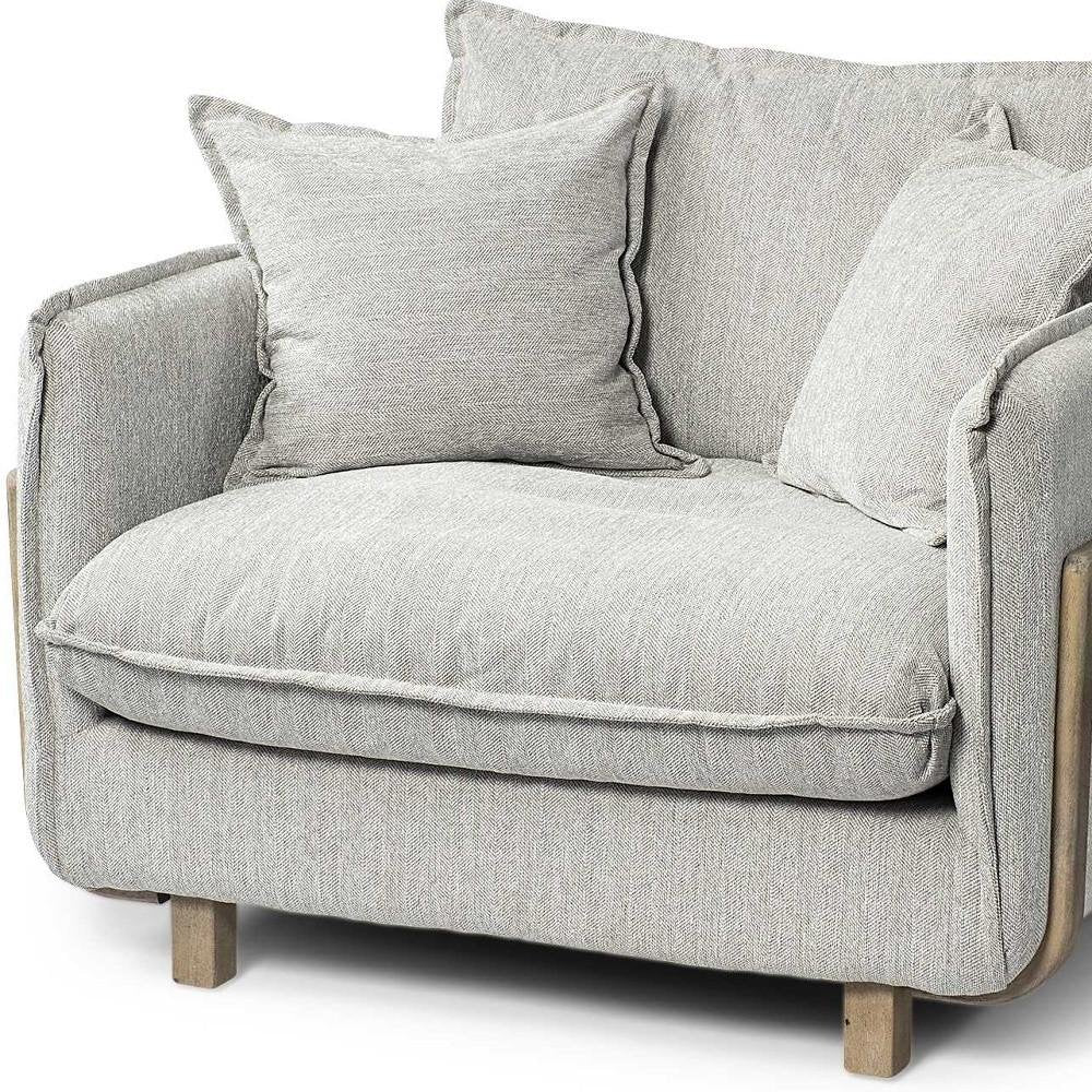 42" Gray and Brown Fabric Club Chair HomeRoots