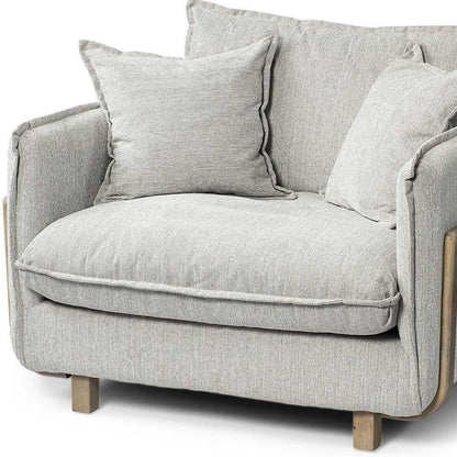 42" Gray and Brown Fabric Club Chair HomeRoots