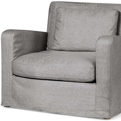 38" Gray and Brown Linen Arm Chair HomeRoots