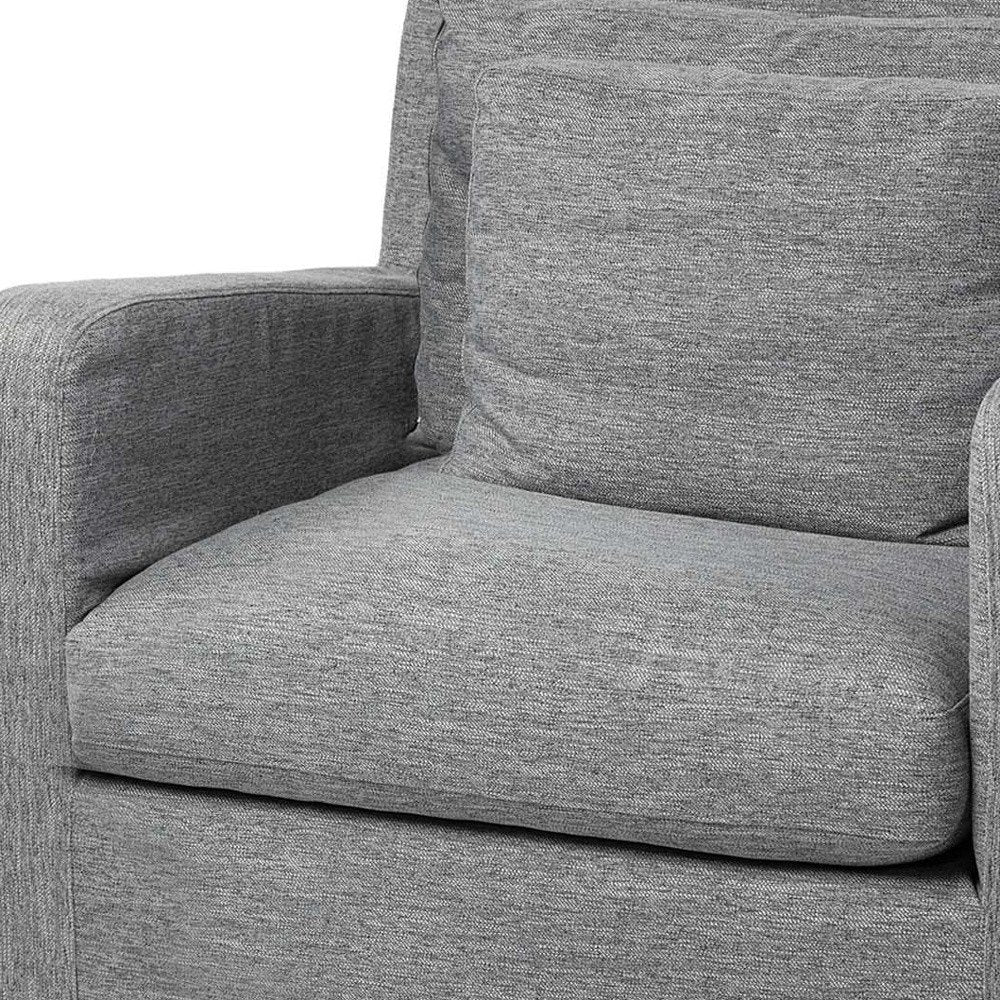 38" Gray and Brown Linen Arm Chair HomeRoots