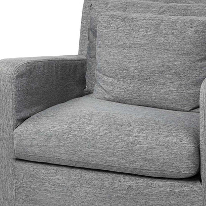 38" Gray and Brown Linen Arm Chair HomeRoots