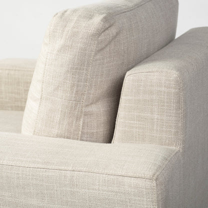 41" Cream and Black Fabric Arm Chair