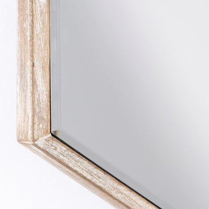 12" Natural Novelty Wood Framed Accent Mirror