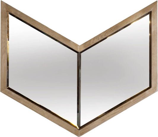23" Natural Novelty Wood Framed Accent Mirror HomeRoots