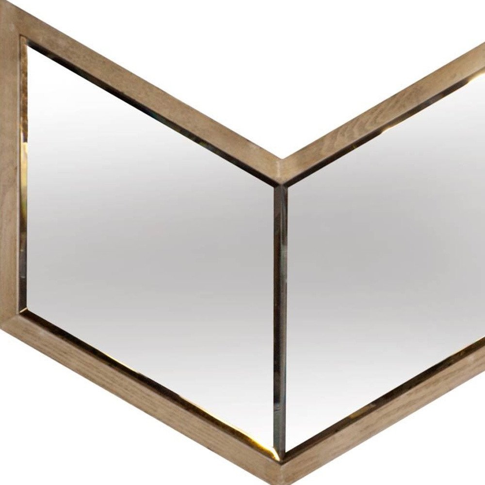 23" Natural Novelty Wood Framed Accent Mirror HomeRoots