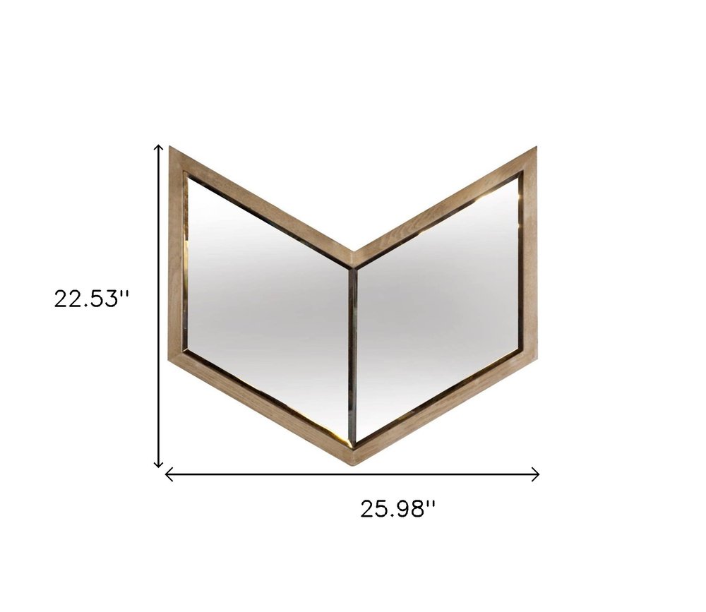 23" Natural Novelty Wood Framed Accent Mirror HomeRoots