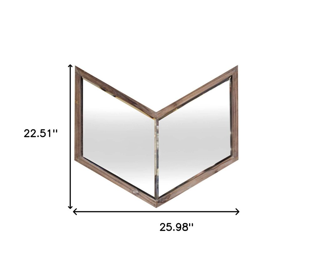 23" Brown Novelty Framed Accent Mirror HomeRoots