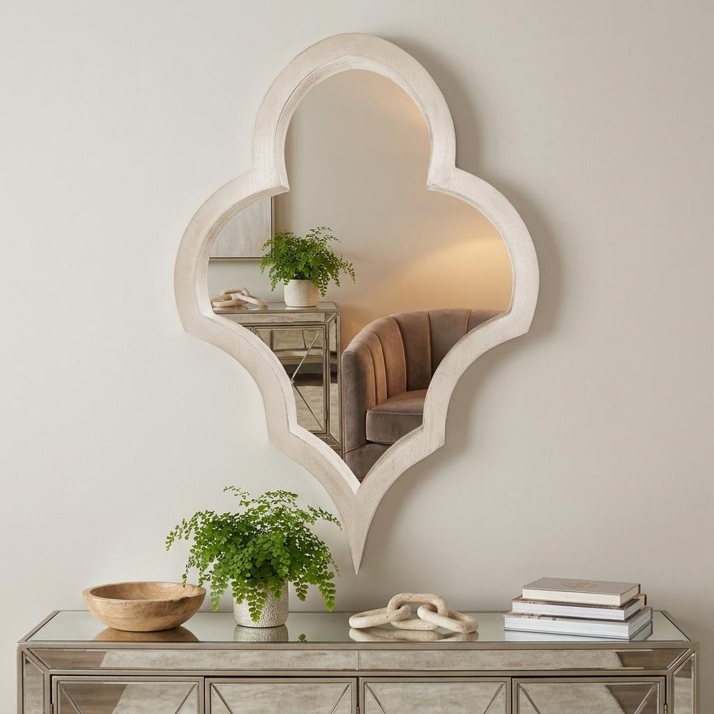 34" Natural Novelty Wood Framed Accent Mirror HomeRoots