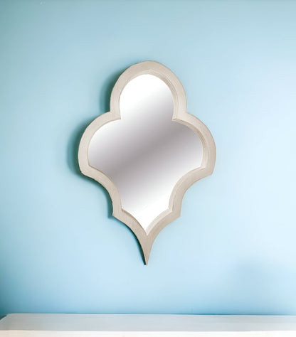 34" Natural Novelty Wood Framed Accent Mirror HomeRoots
