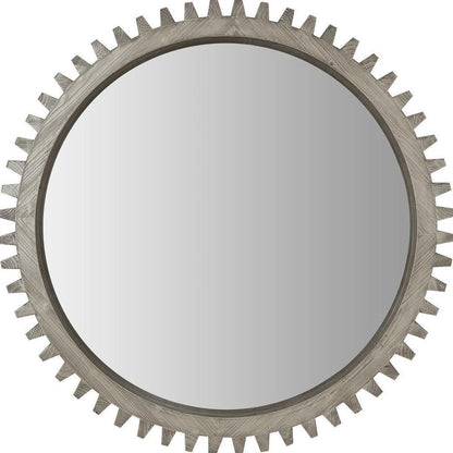 44" Silver Abstract Wood Framed Accent Mirror HomeRoots