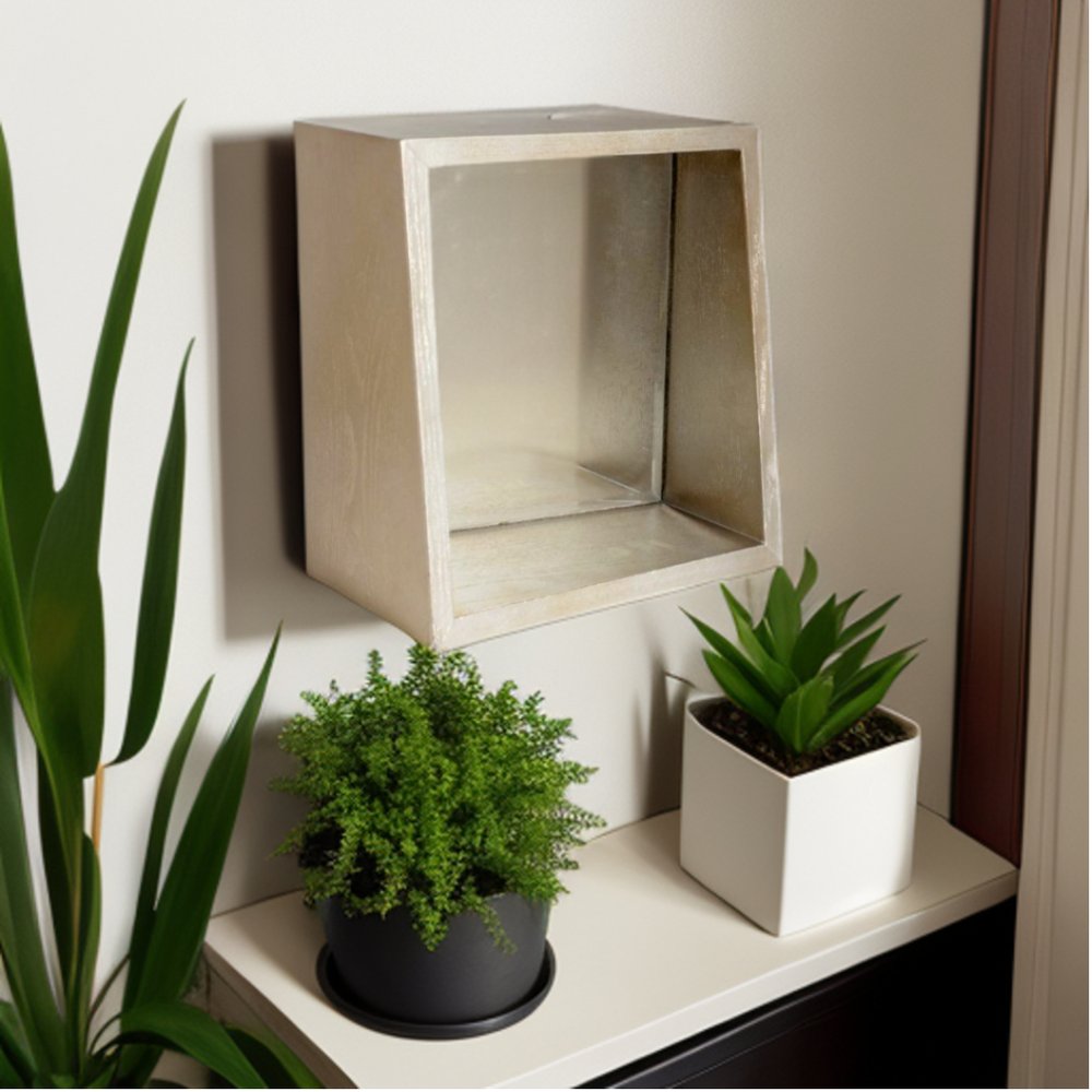 14" Champagne Wood Box Framed Accent Mirror HomeRoots