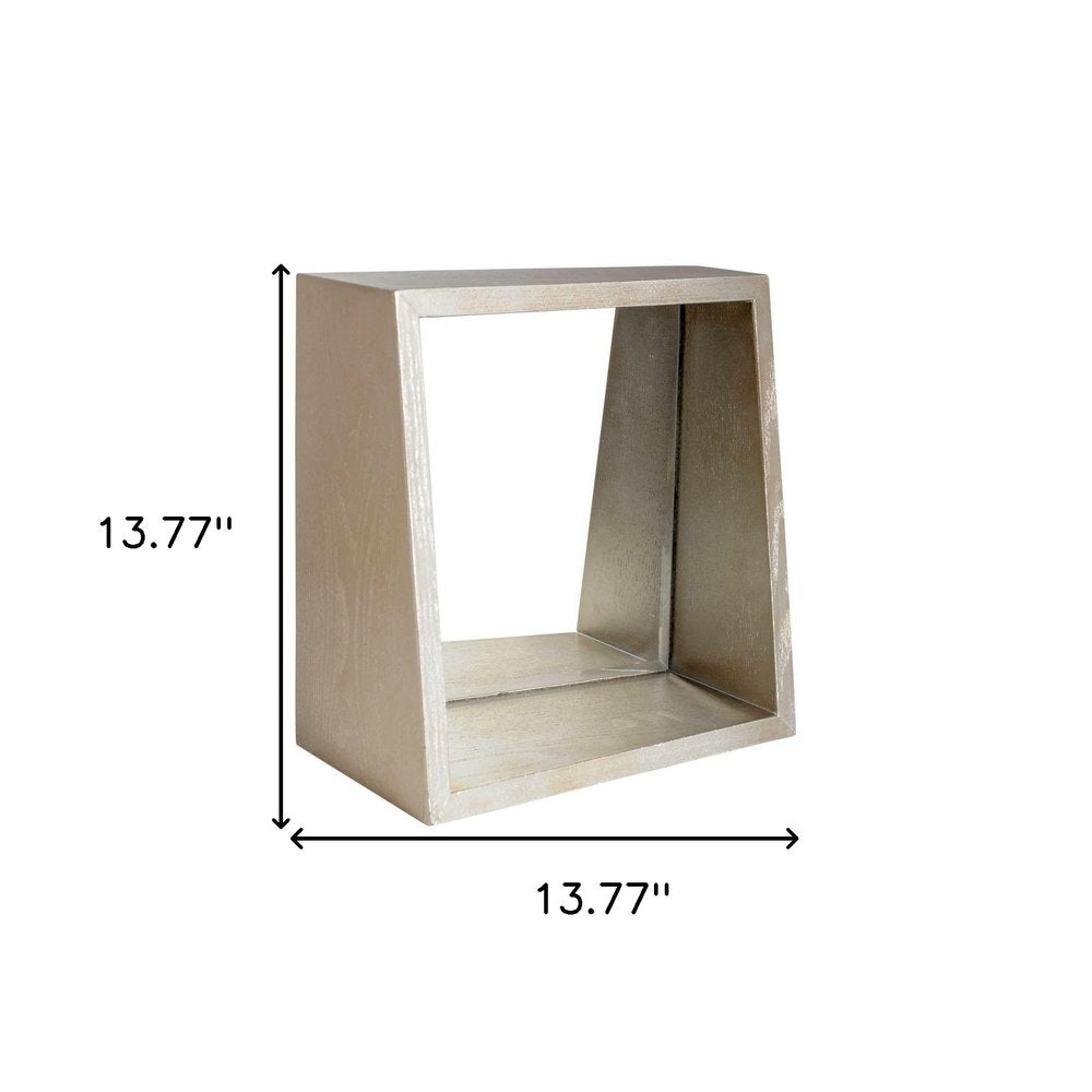 14" Champagne Wood Box Framed Accent Mirror HomeRoots