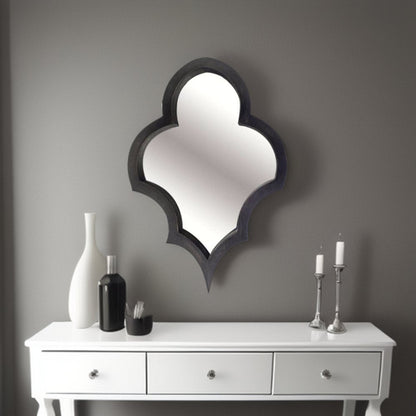 34" Black Novelty Framed Accent Mirror HomeRoots