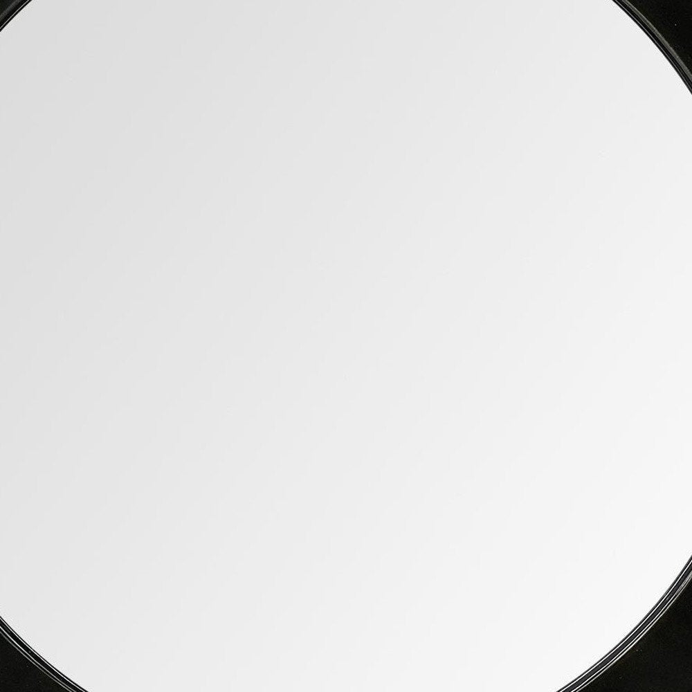 26" Black Cog Round Metal Frame Wall Mirror HomeRoots