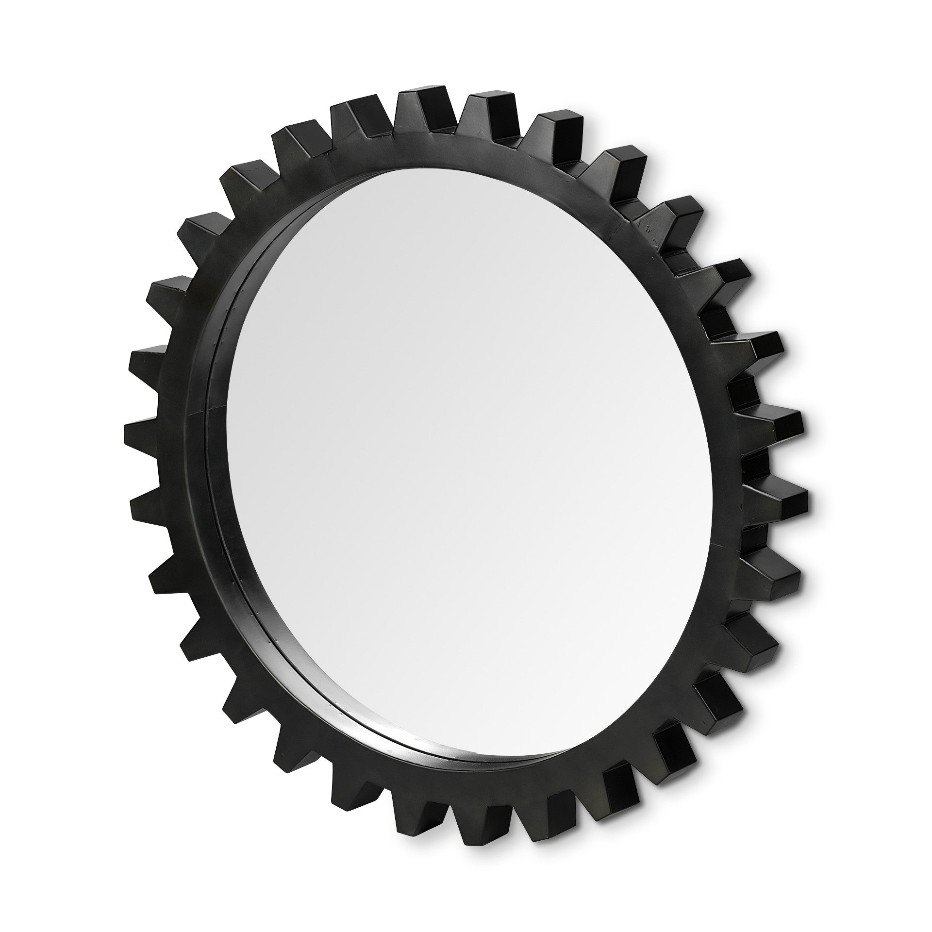 37" Round Black Metal Frame Wall Mirror HomeRoots