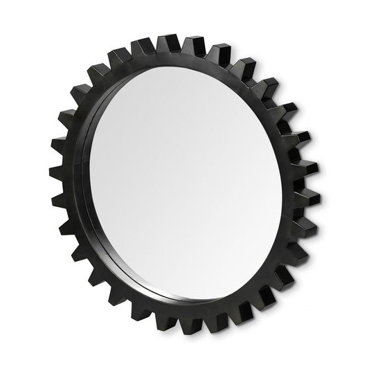 37" Round Black Metal Frame Wall Mirror HomeRoots
