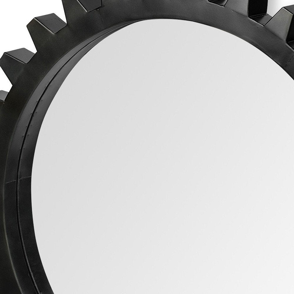 37" Round Black Metal Frame Wall Mirror HomeRoots