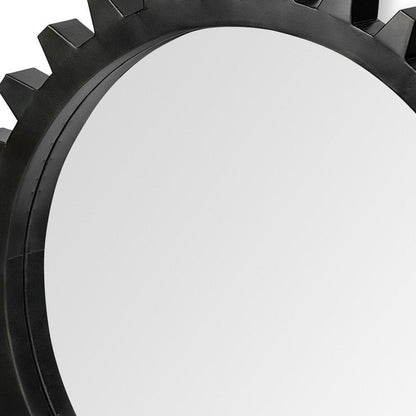 37" Round Black Metal Frame Wall Mirror HomeRoots
