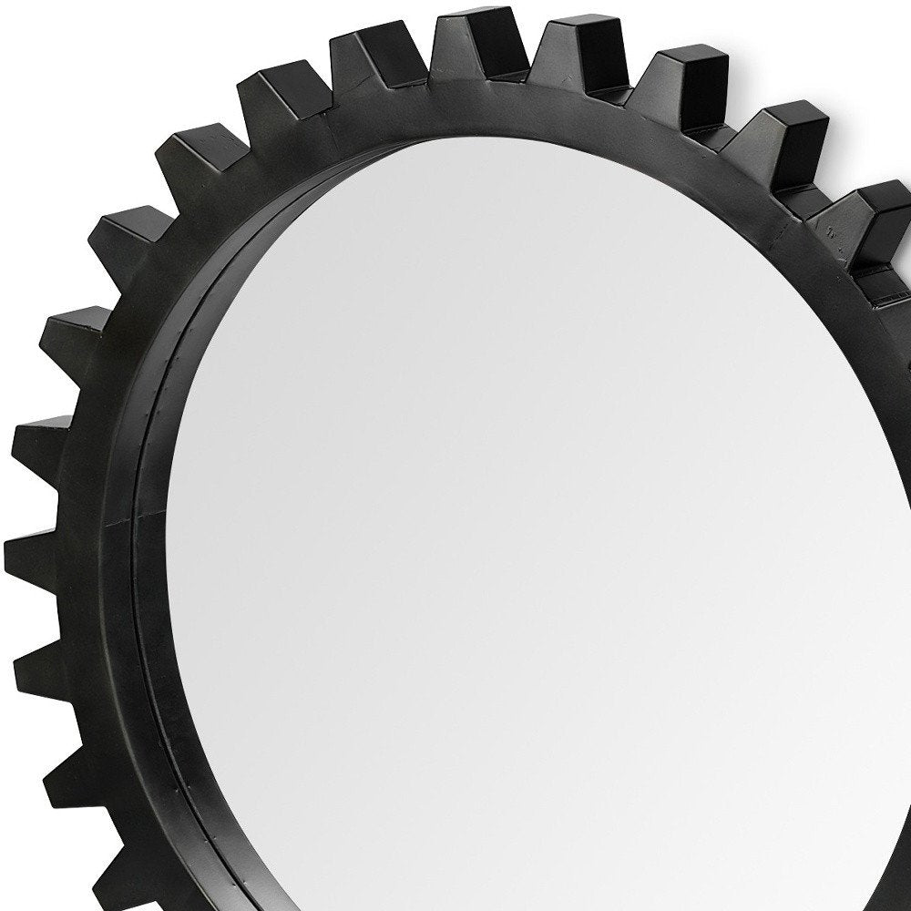 37" Round Black Metal Frame Wall Mirror HomeRoots