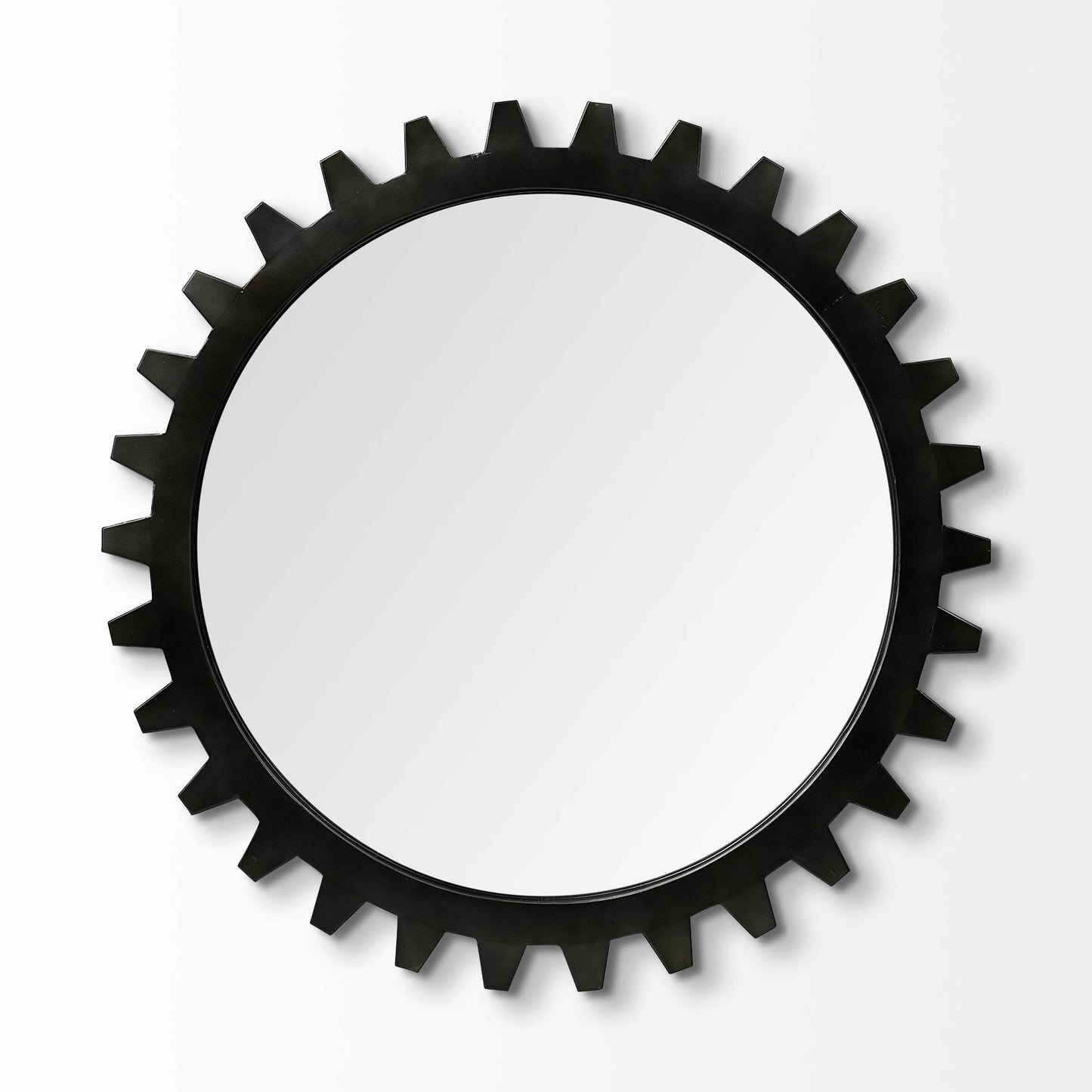 37" Round Black Metal Frame Wall Mirror HomeRoots