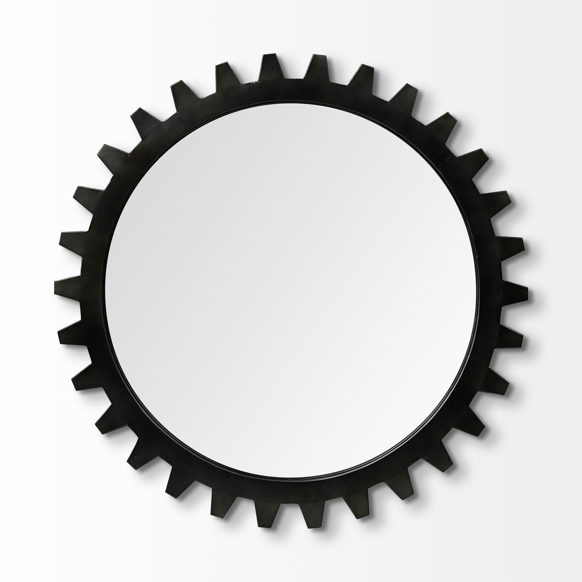 37" Round Black Metal Frame Wall Mirror HomeRoots