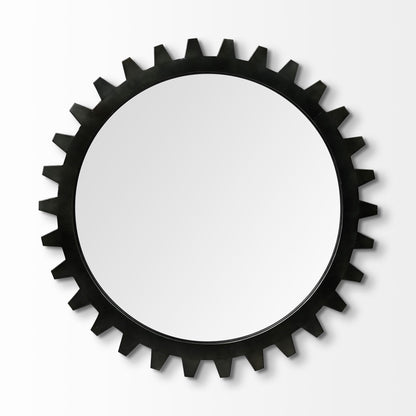 37" Round Black Metal Frame Wall Mirror HomeRoots