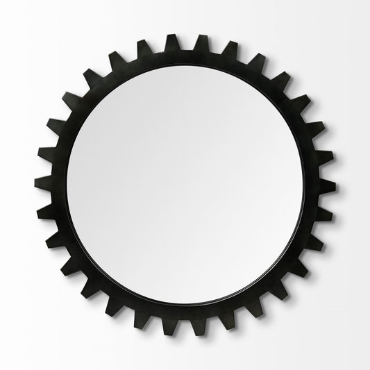 37" Round Black Metal Frame Wall Mirror HomeRoots