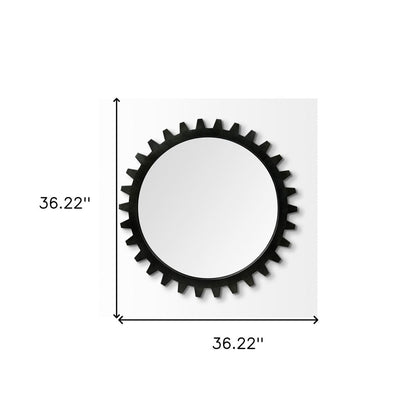 37" Round Black Metal Frame Wall Mirror HomeRoots