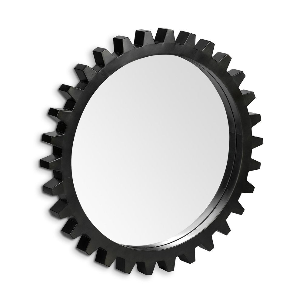 37" Round Black Metal Frame Wall Mirror HomeRoots