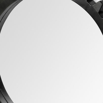 37" Round Black Metal Frame Wall Mirror HomeRoots