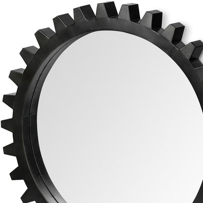 37" Round Black Metal Frame Wall Mirror HomeRoots