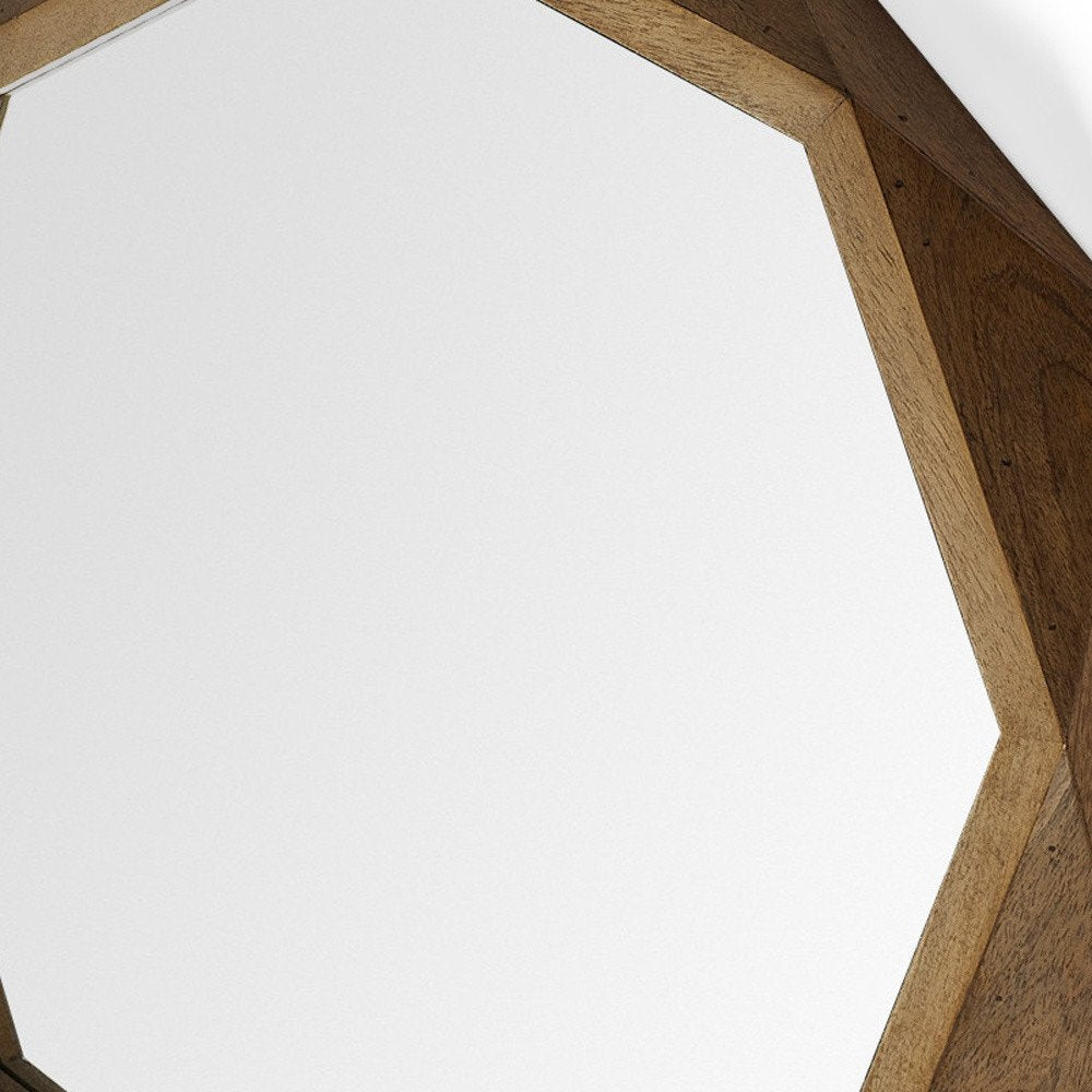 32" Brown Solid Wood Octagon Framed HomeRoots