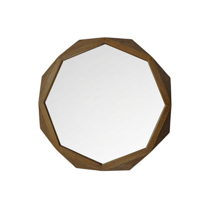 32" Brown Solid Wood Octagon Framed HomeRoots