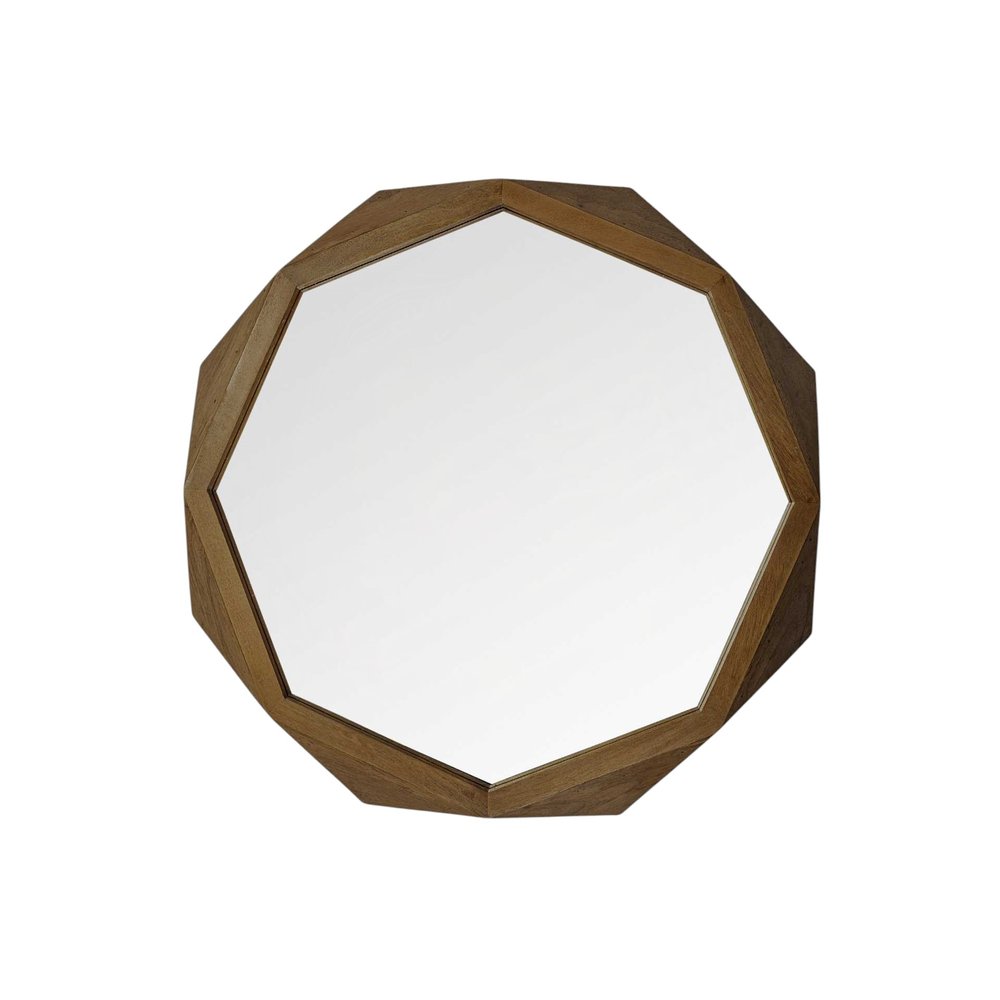 32" Brown Solid Wood Octagon Framed HomeRoots