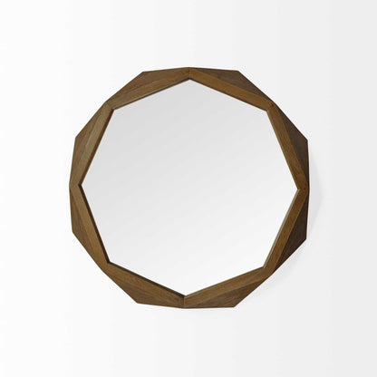 32" Brown Solid Wood Octagon Framed HomeRoots