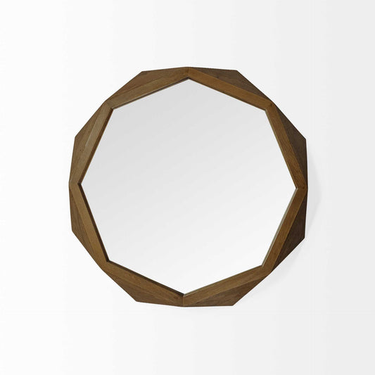 32" Brown Solid Wood Octagon Framed HomeRoots