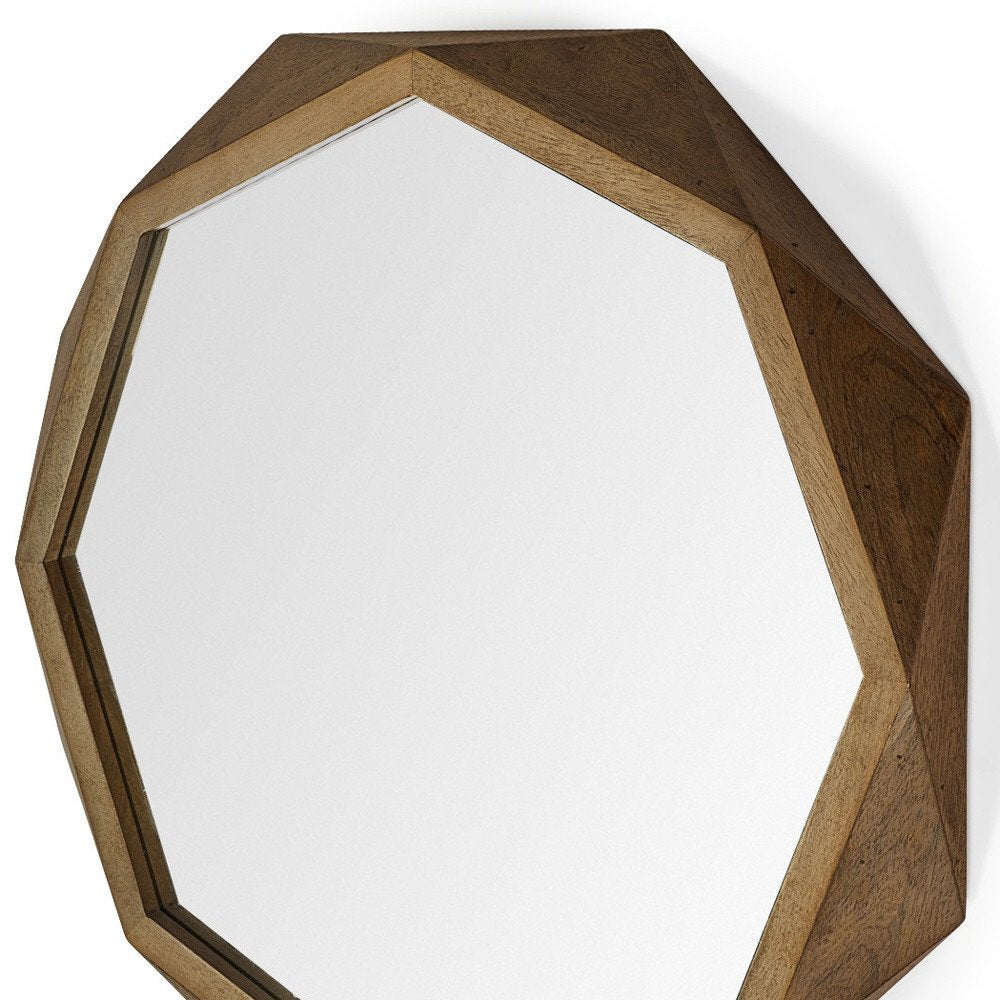 32" Brown Solid Wood Octagon Framed HomeRoots