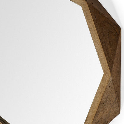 32" Brown Solid Wood Octagon Framed HomeRoots