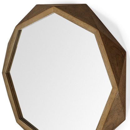 32" Brown Solid Wood Octagon Framed HomeRoots