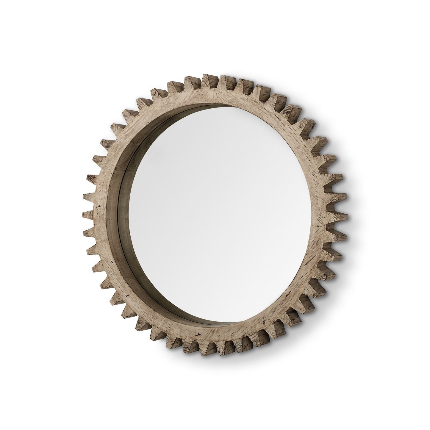 35" Brown Abstract Wood Framed Accent Mirror HomeRoots