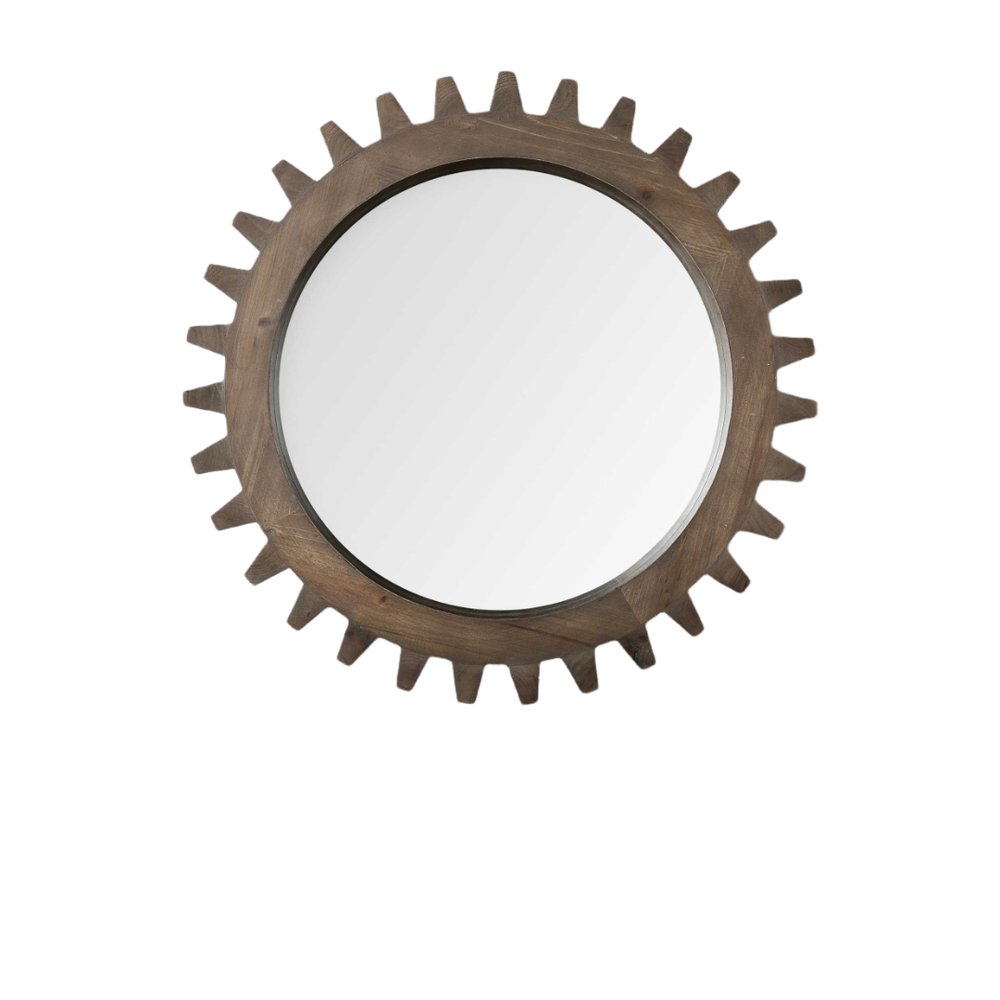 26" Dark Brown Abstract Wood Framed Accent Mirror HomeRoots