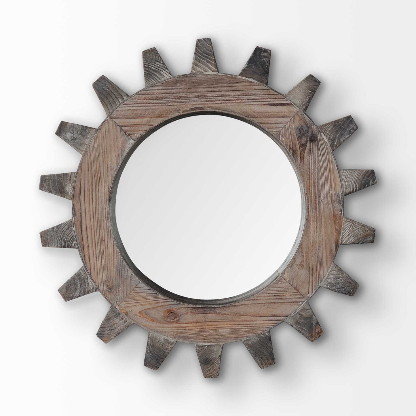 17" Brown Solid Wood Abstract Framed Accent Mirror HomeRoots