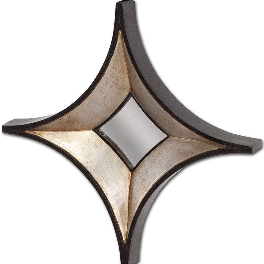17" Dark Brown Wood Diamond Framed Accent Mirror HomeRoots