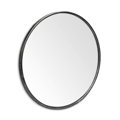 47" Round Black Metal Frame Wall Mirror HomeRoots