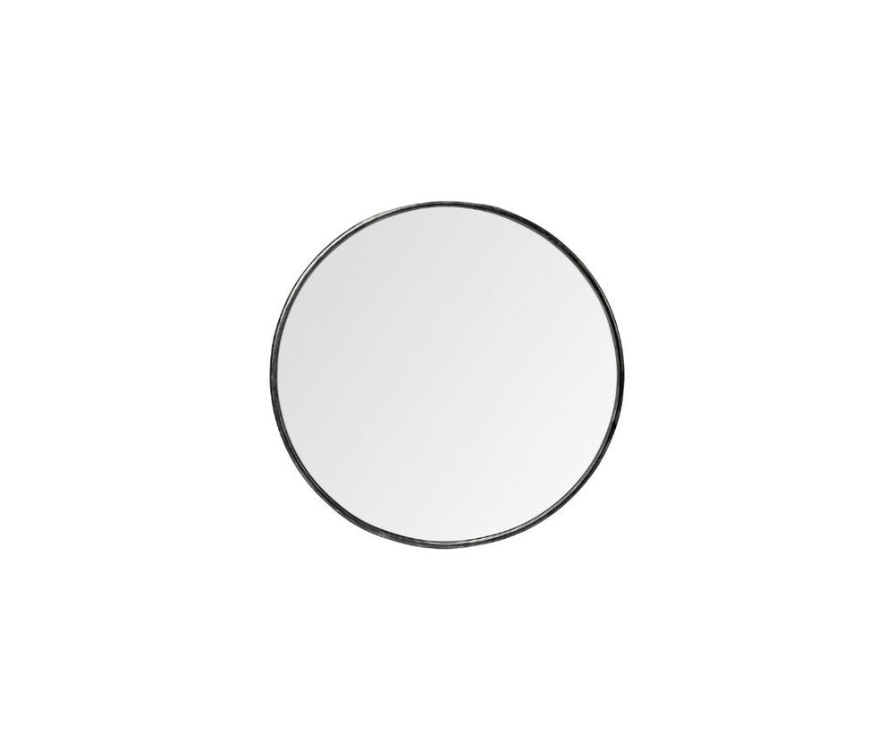 47" Round Black Metal Frame Wall Mirror HomeRoots