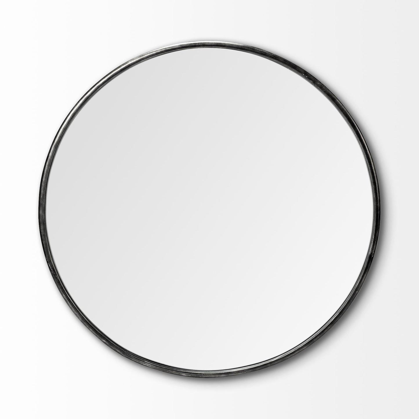 47" Round Black Metal Frame Wall Mirror HomeRoots