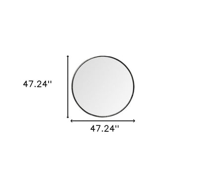 47" Round Black Metal Frame Wall Mirror HomeRoots