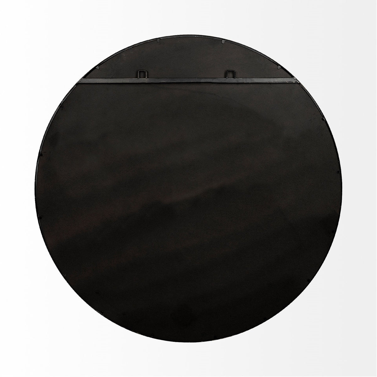 47" Round Black Metal Frame Wall Mirror — view 3