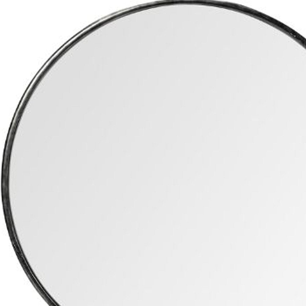 47" Round Black Metal Frame Wall Mirror HomeRoots